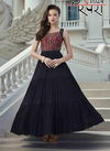 Black Colour Latest fancy wedding Wear Heavy Soft Georgette Handwork And Jacquard Designer Work Gown Collection 1024